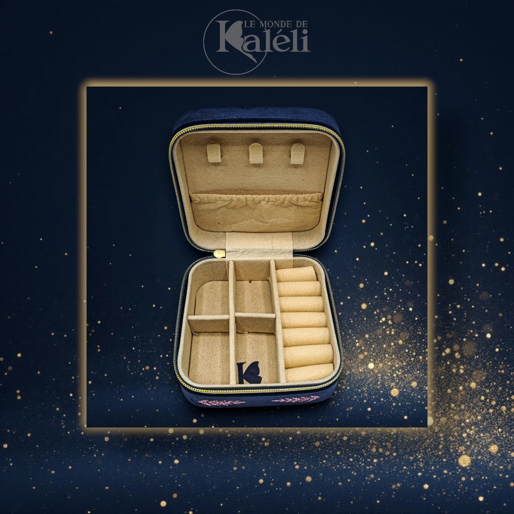 Boîte à bijoux velours "Mes trésors"