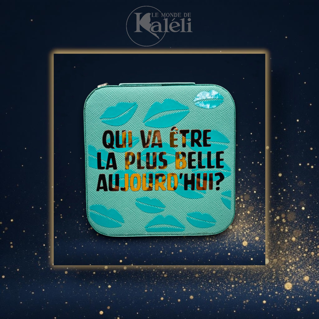 Boîte à bijoux velours "Qui va être la plus belle aujourd'hui?"