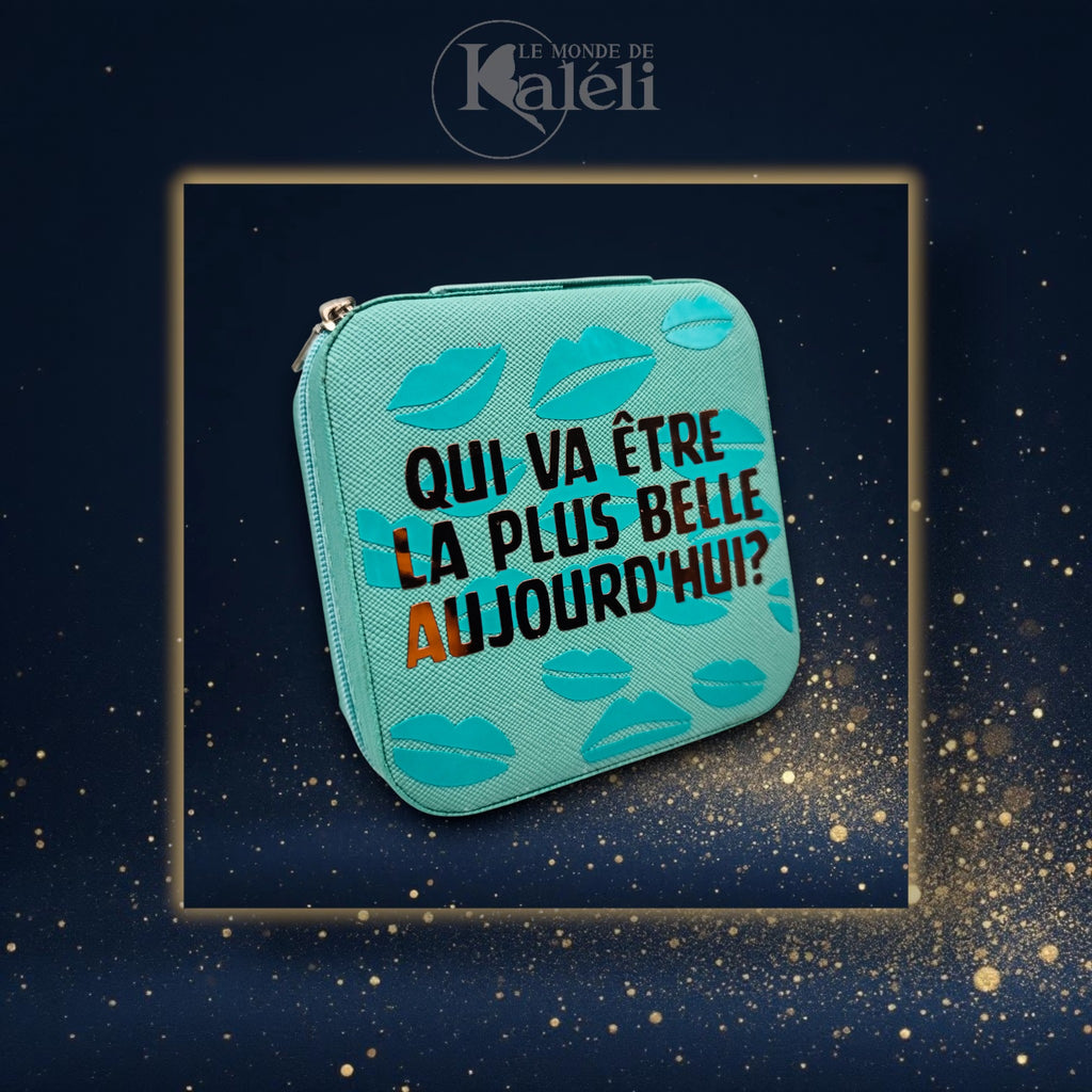 Boîte à bijoux velours "Qui va être la plus belle aujourd'hui?"