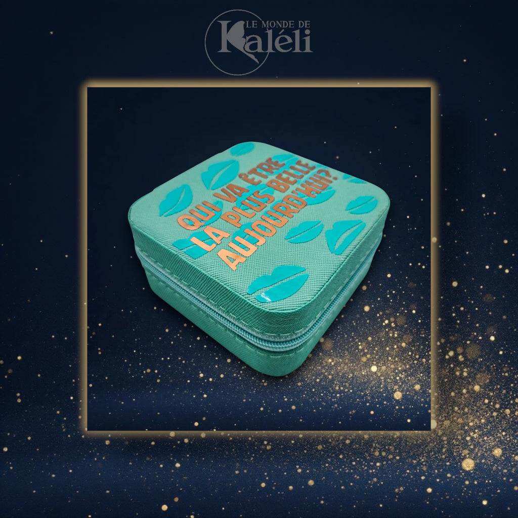 Boîte à bijoux velours "Qui va être la plus belle aujourd'hui?"