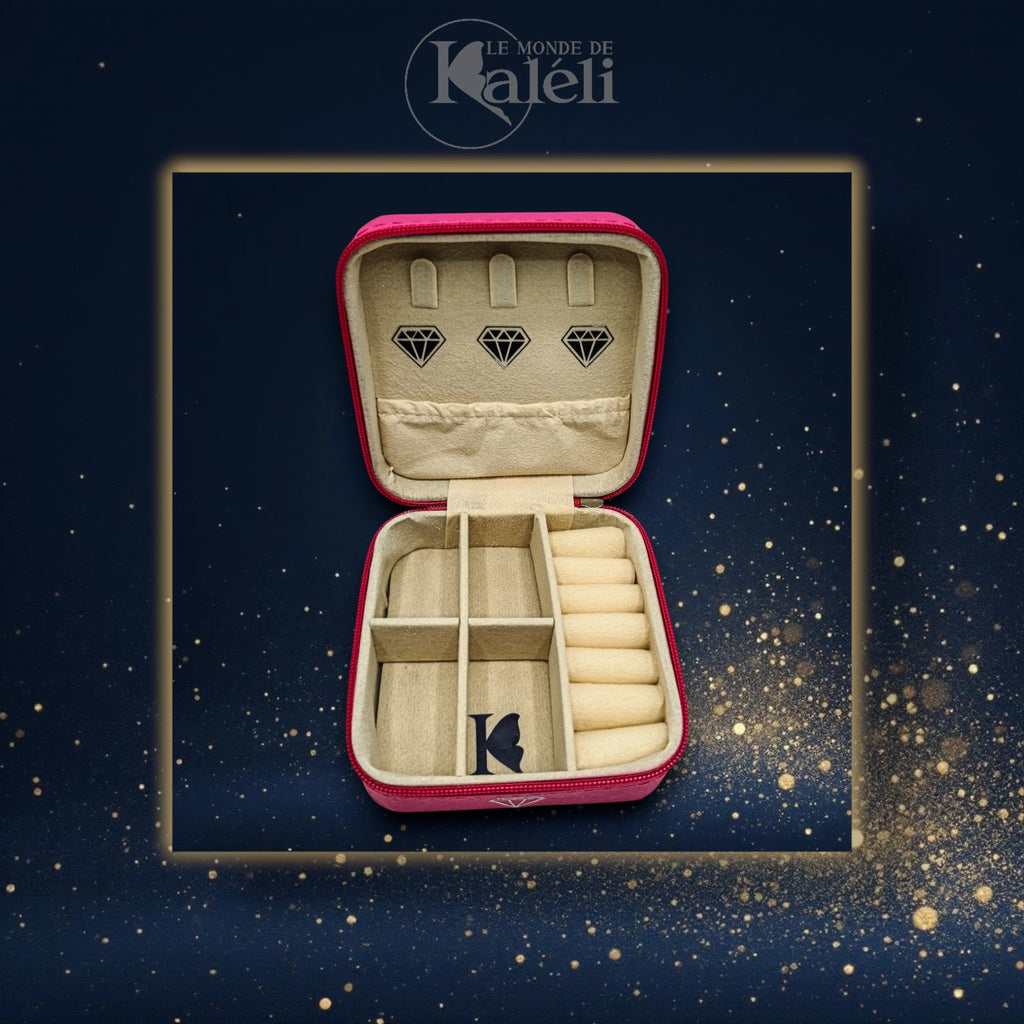 Boîte à bijoux velours "Diamonds are a girl's best friend"