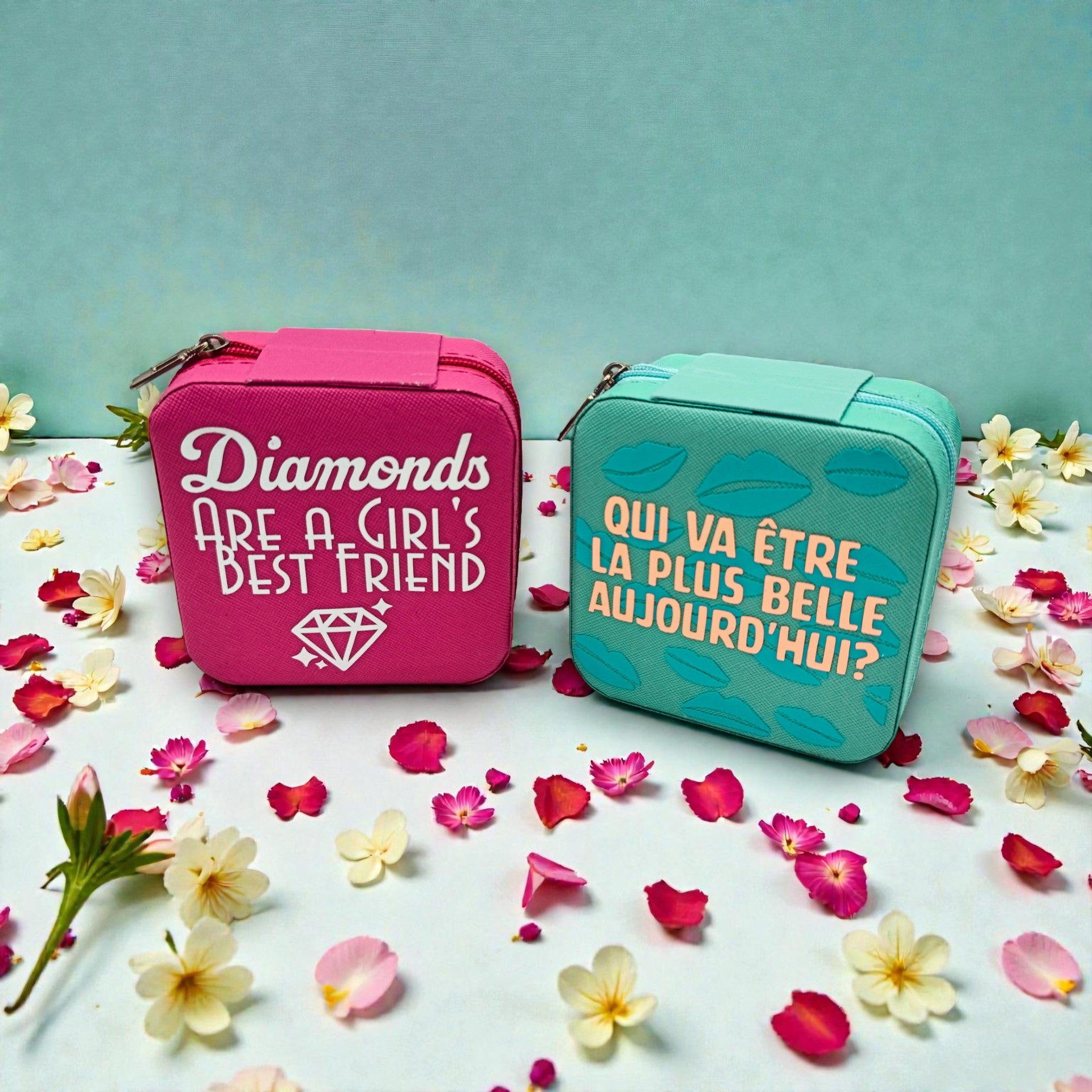 Boîte à bijoux velours "Qui va être la plus belle aujourd'hui?"